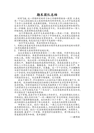 期末团队总结