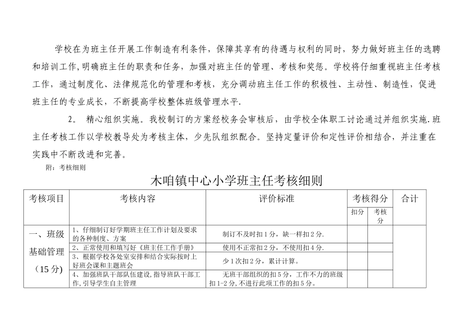 木咱中心小学班主任工作绩效考核细则_第3页