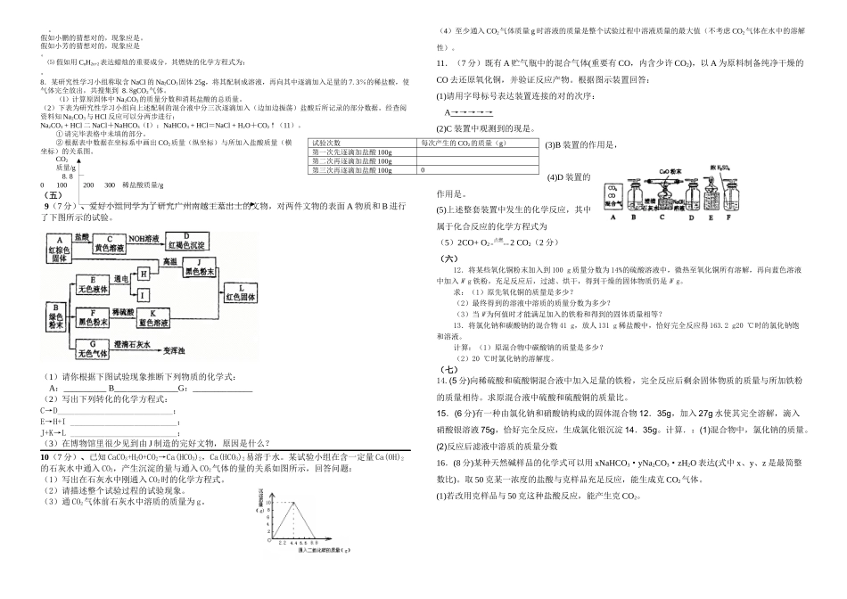 2025年初中化学竞赛试题多题型_第2页