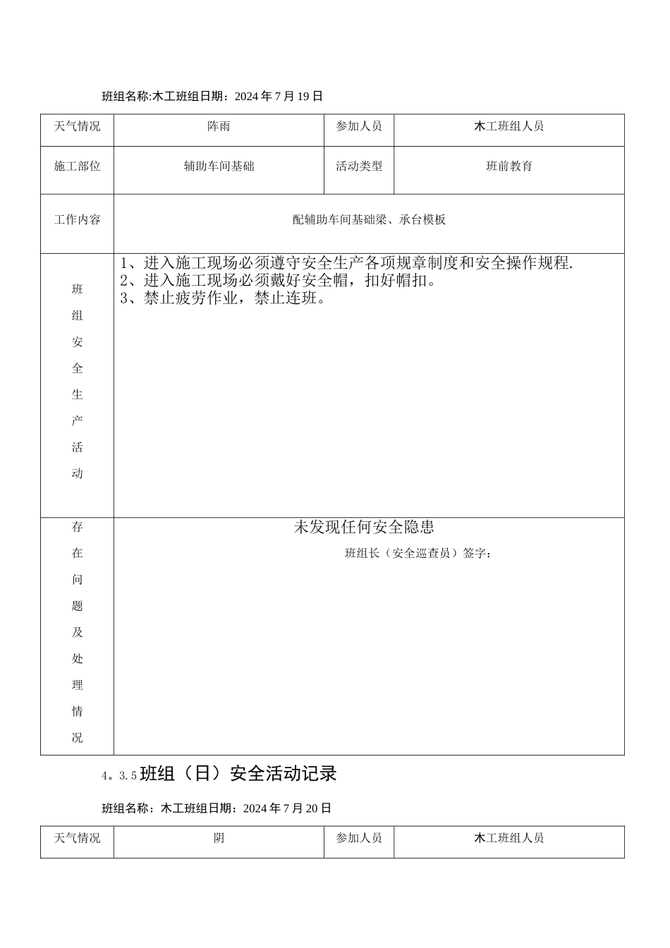 木工班组安全活动记录_第2页