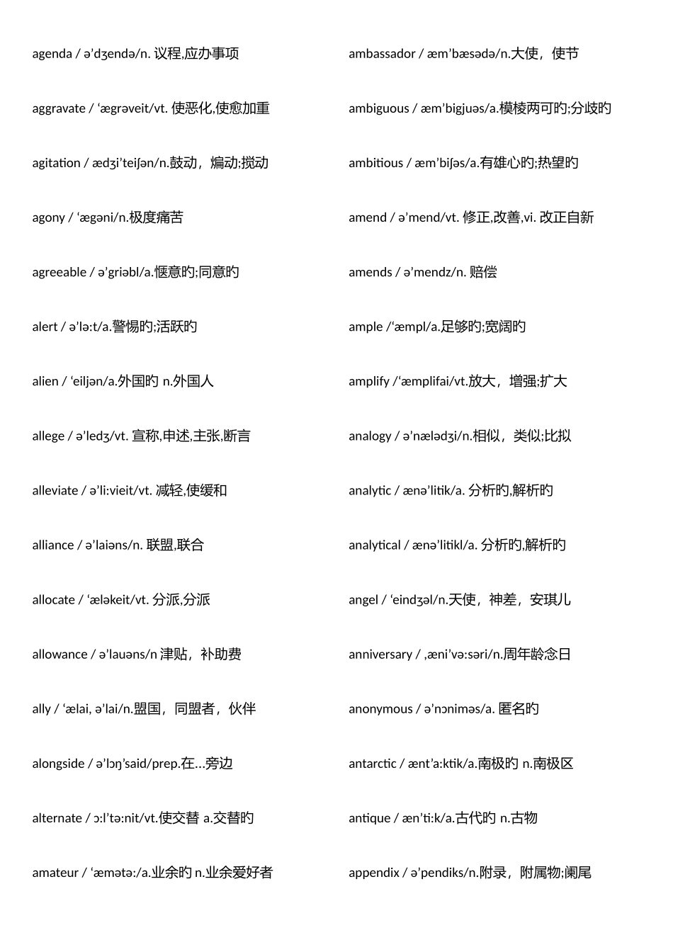 2025年6月英语六级词汇带音标_第2页