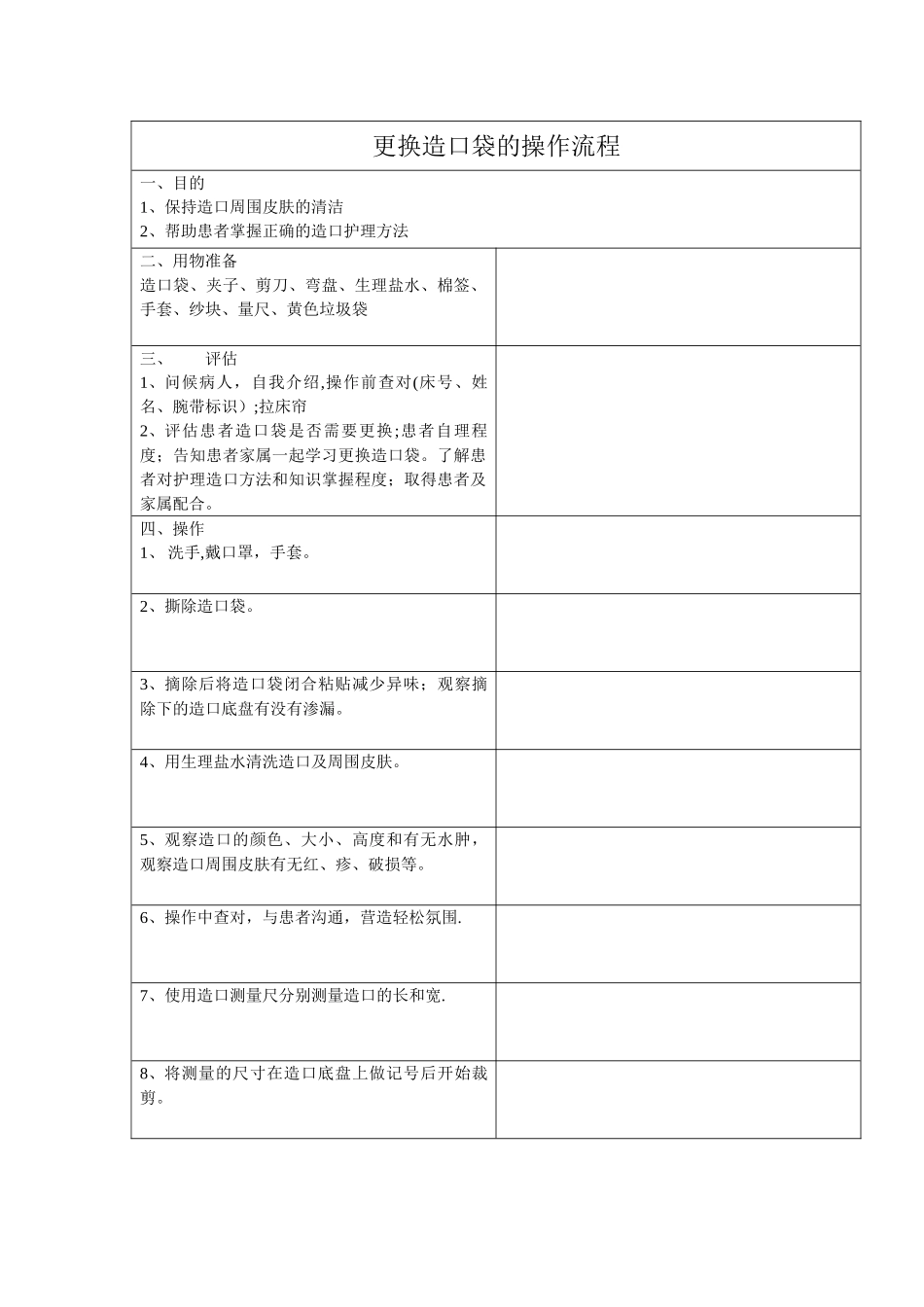 朱红玉更换造口袋的操作流程1_第1页