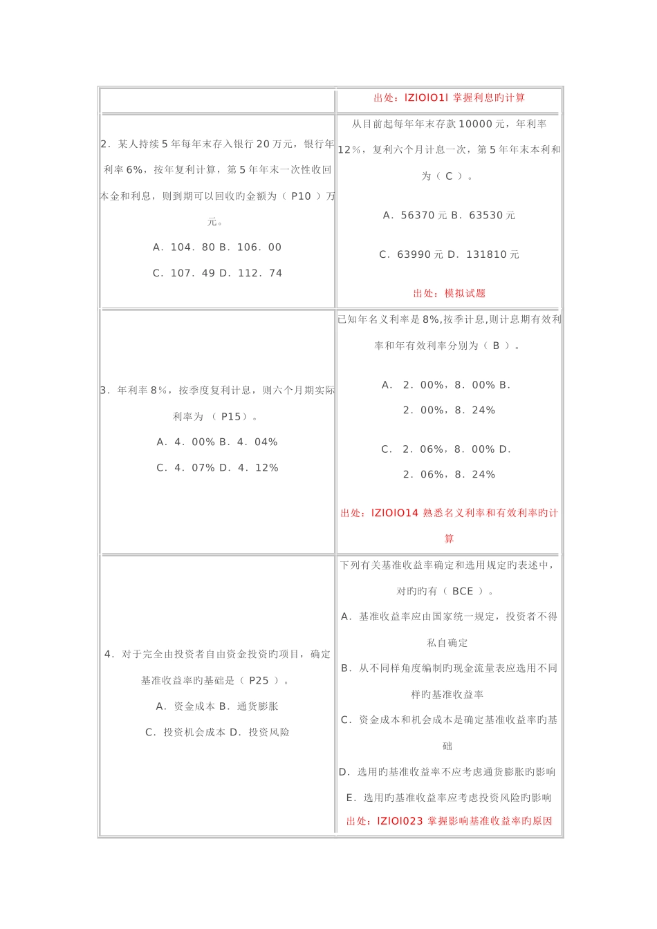 2025年一级建造师建设工程项目财务评价练习_第3页