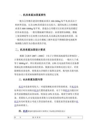 机房加固设计方案