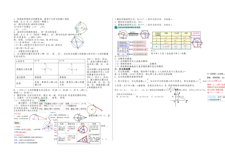 2025年新人教九年级数学上学期期末复习知识点填空最佳最优最全最有效_第2页