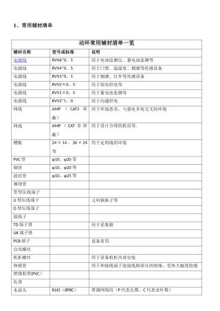 机房施工辅材和工具说明