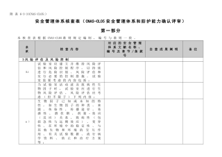 2025年安全管理体系核查表CNASCL05四级实验室安全管理体系和防护能力确认评审