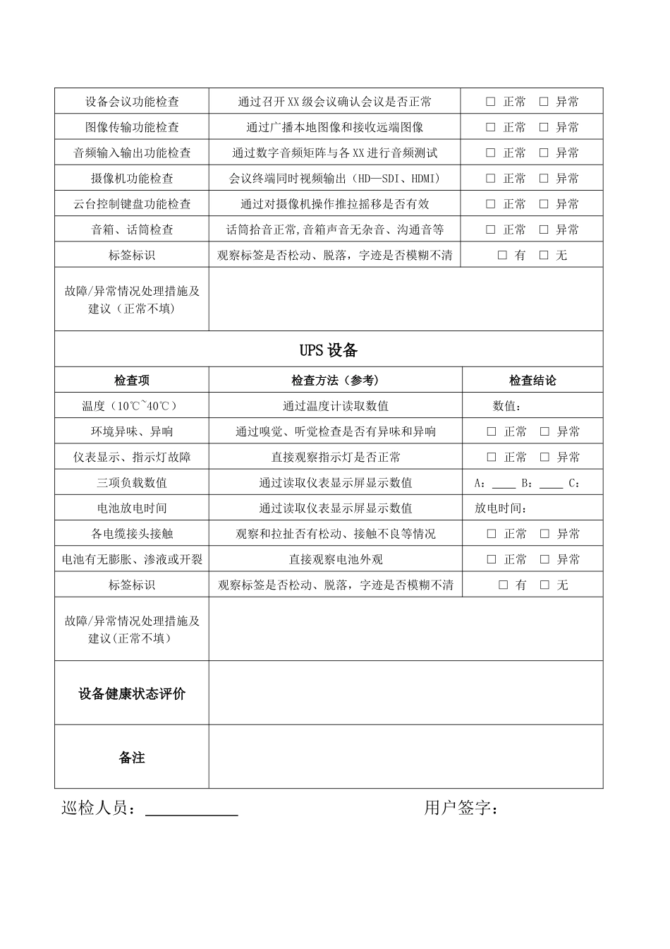 机房设备运行情况日巡检表_第3页