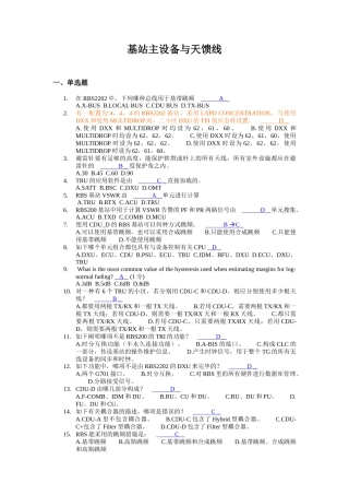 2025年基站主设备与天馈线 网优