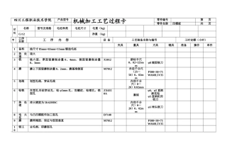 机械加工工艺表格