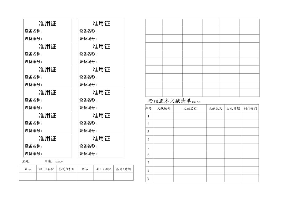 2025年ISO质量管理体系的表单全套表格要点_第1页