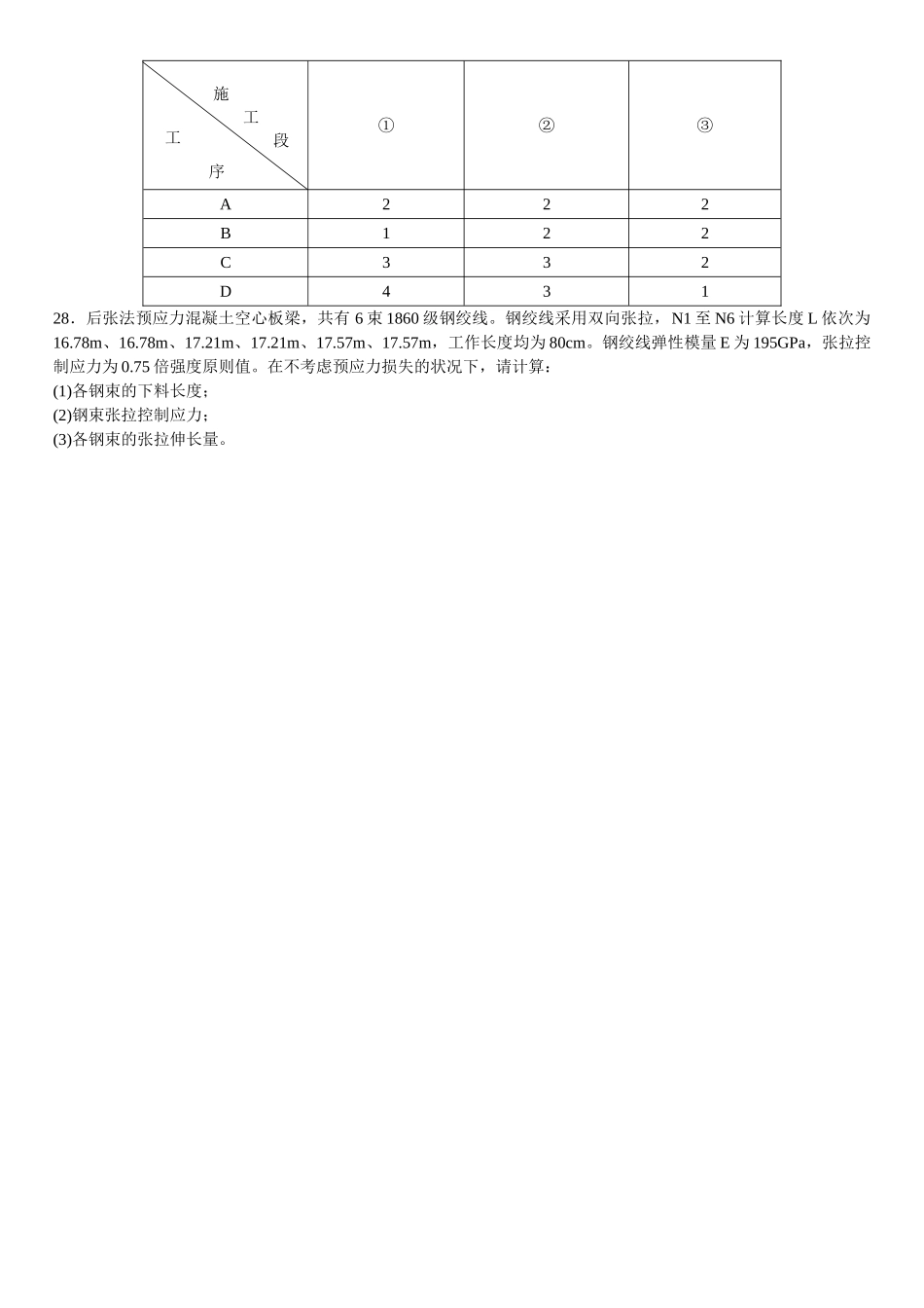 2025年山东省10月高等教育自学考试桥涵施工及组织管理试题_第3页
