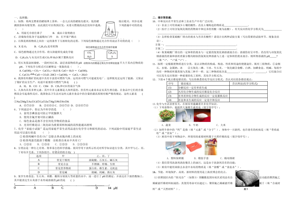 2025年初中化学竞赛常识题_第1页