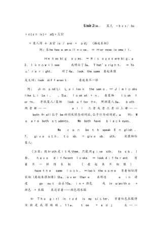 2025年仁爱英语七年级上册Unit2知识点总结