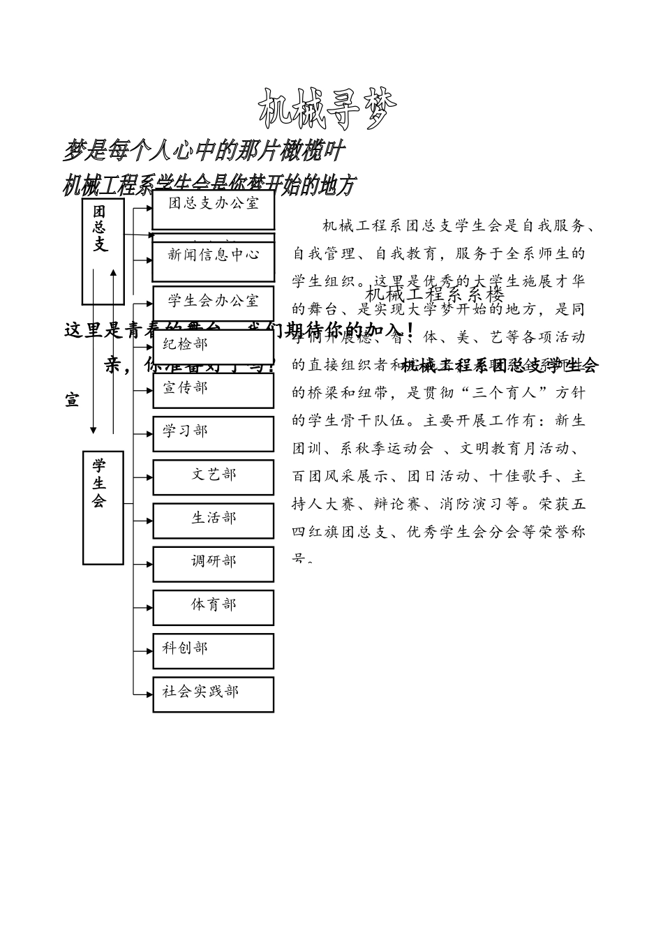 机械工程系学生会宣传单新_第1页