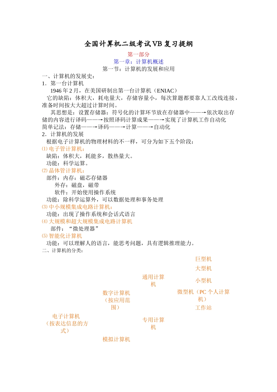 2025年全国计算机二级考试VB复习提纲_第1页