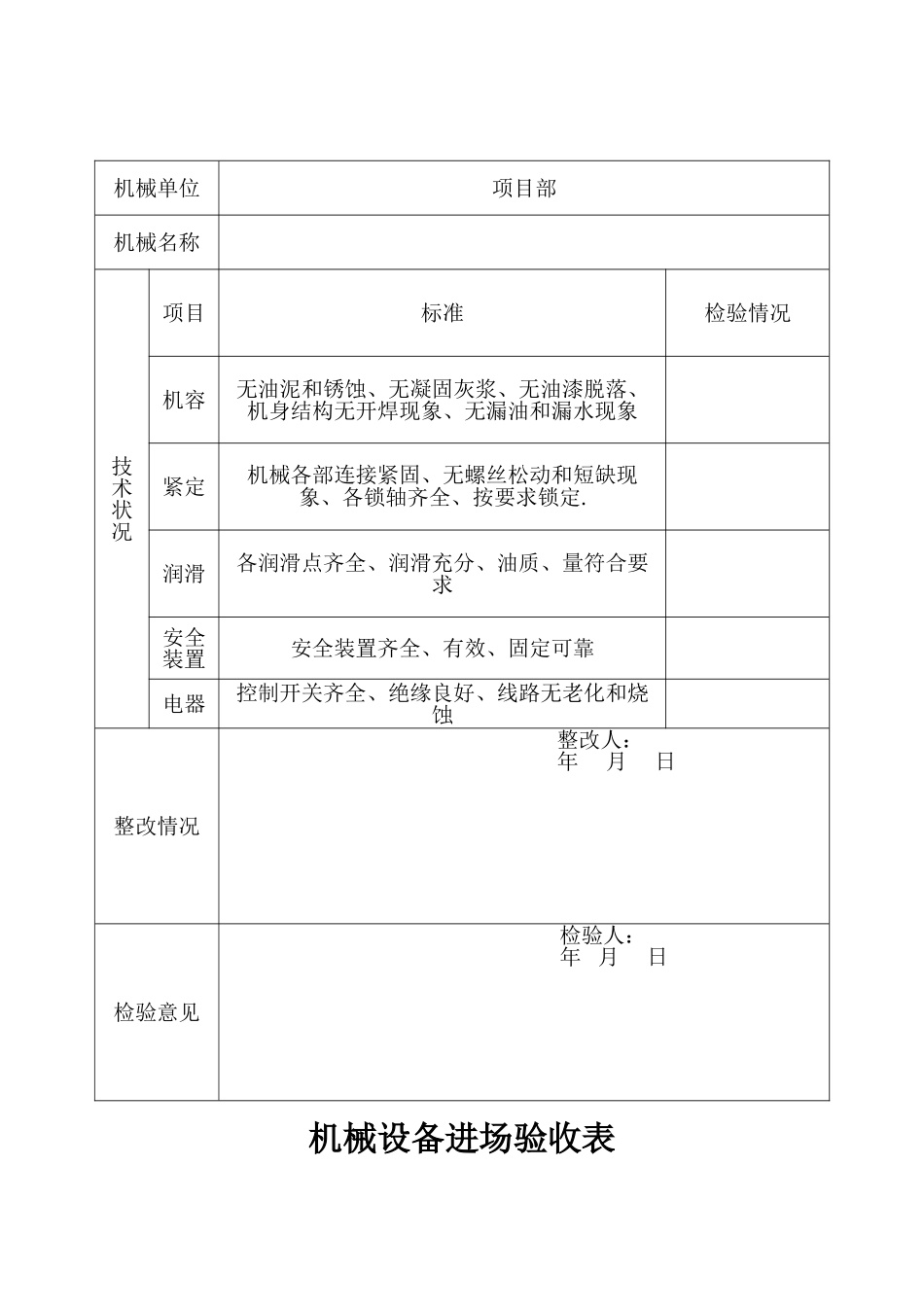 机械设备进场验收表_第3页
