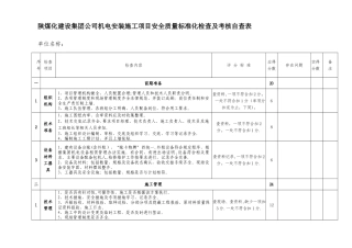 机电安装施工质量标准化考核表