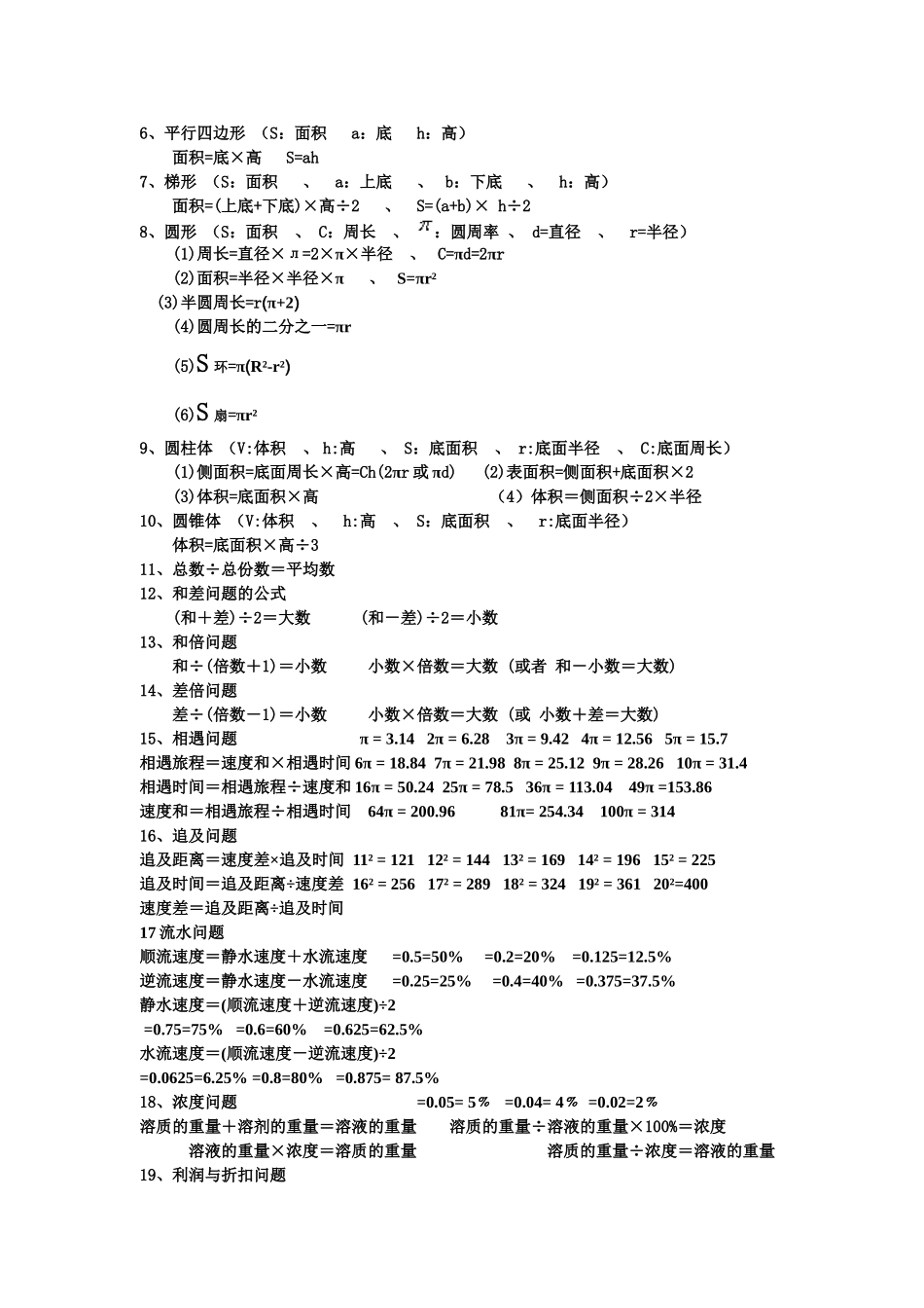 2025年新人教版六年级小升初数学毕业总复习资料_第2页