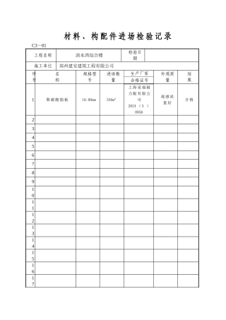 材料进场报验表