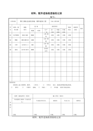 材料进场记录表