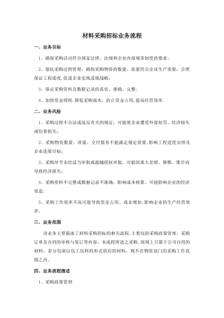 材料采购招标业务流程