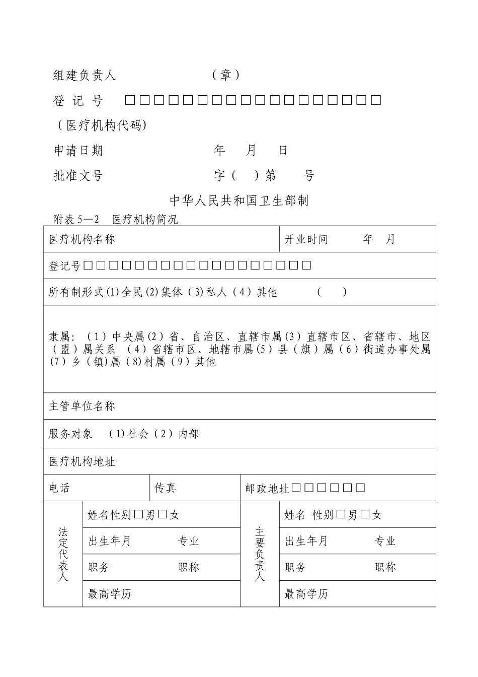 村卫生室设置申请表格_第2页