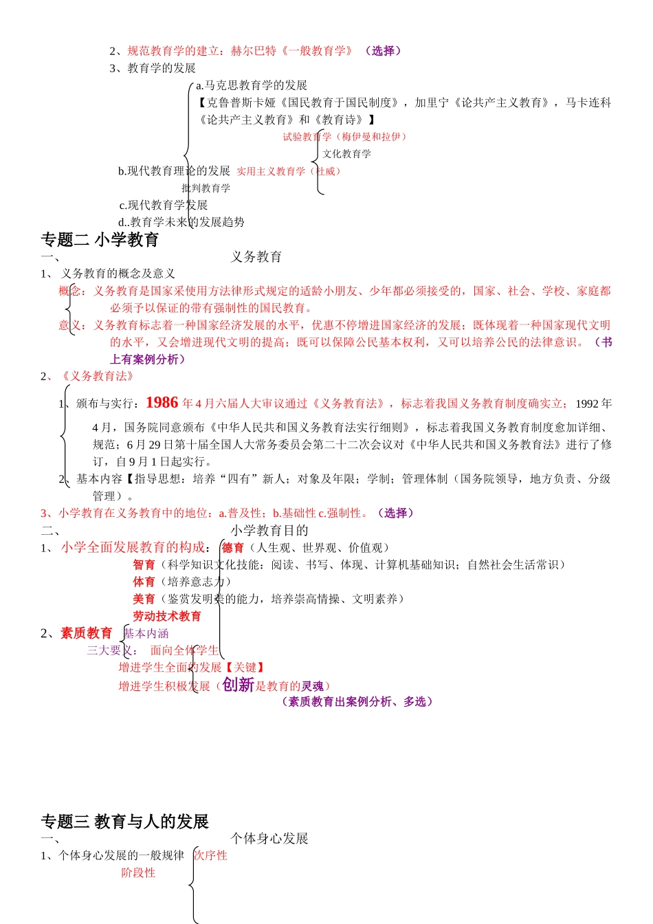 2025年教师招聘考试复习资料划重点考点课本框架_第2页