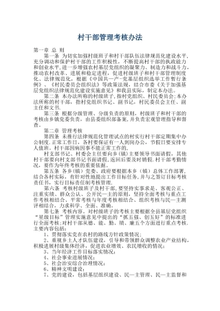 村干部考核办法