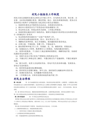 村民小组组长工作制度