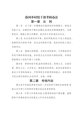 村组干部考核办法