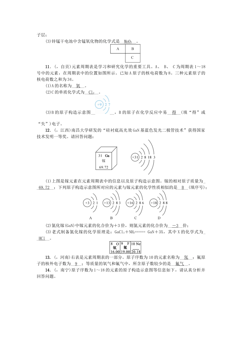 2025年中考化学第1篇考点聚焦元素试题_第3页