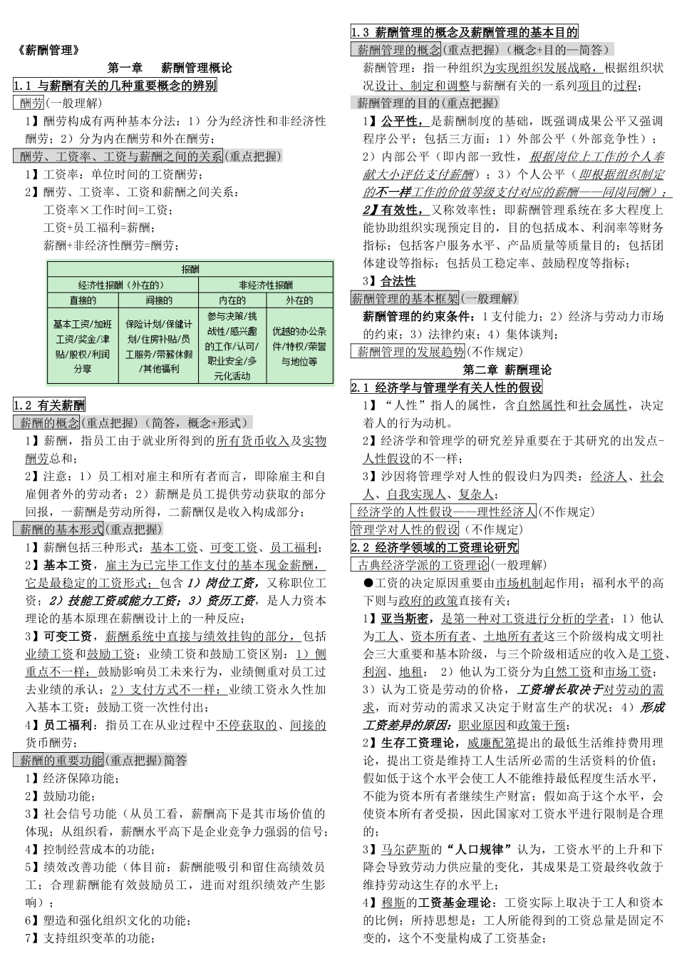 2025年《薪酬管理》全考点汇总_第1页