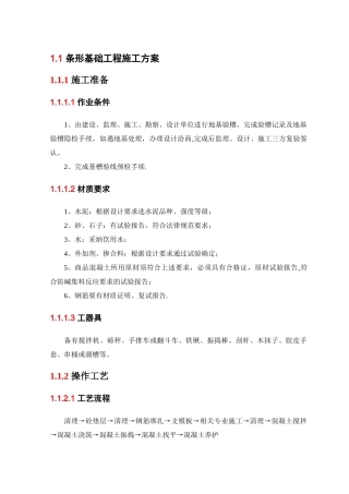 条形基础工程施工方案