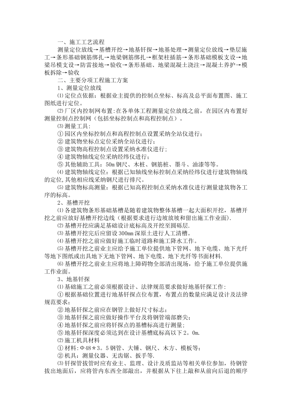 条形基础施工方案_第1页