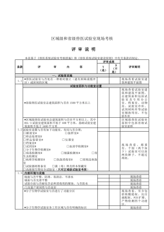 2025年兽医系统实验室现场考核细则评审说明
