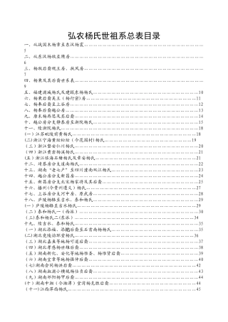 杨氏世祖系总表