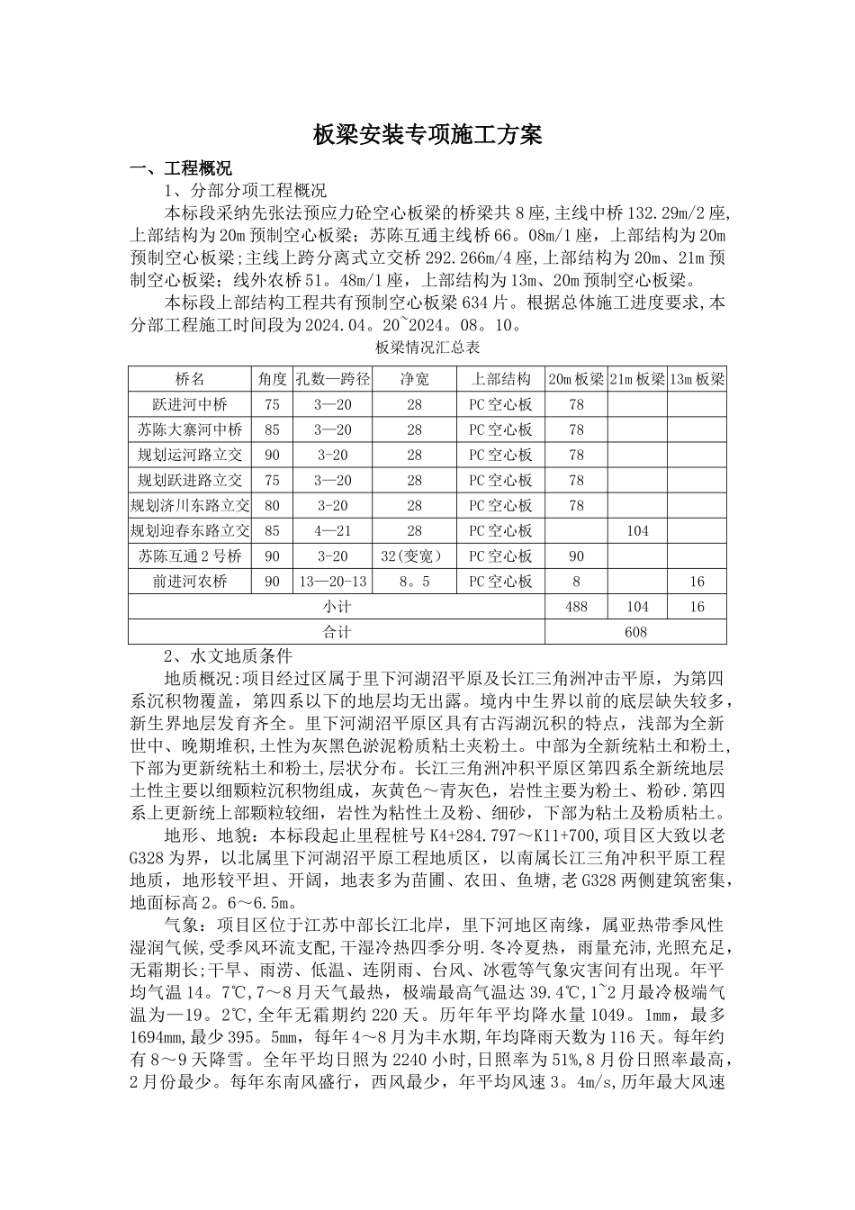 板梁安装专项施工方案_第1页