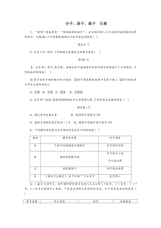 2025年沪教版九年级化学全册专题复习训练　分子原子离子　元素