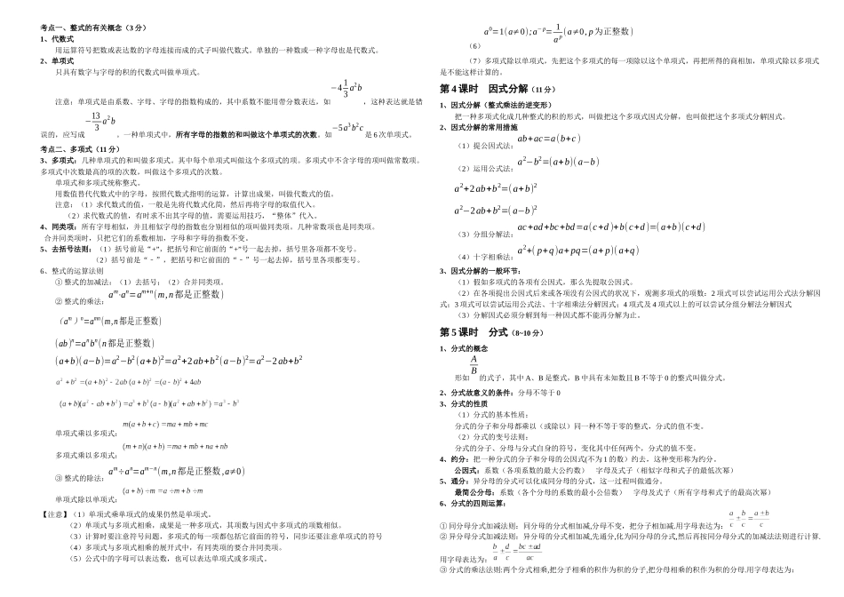 2025年中考数学知识点总结完整_第2页