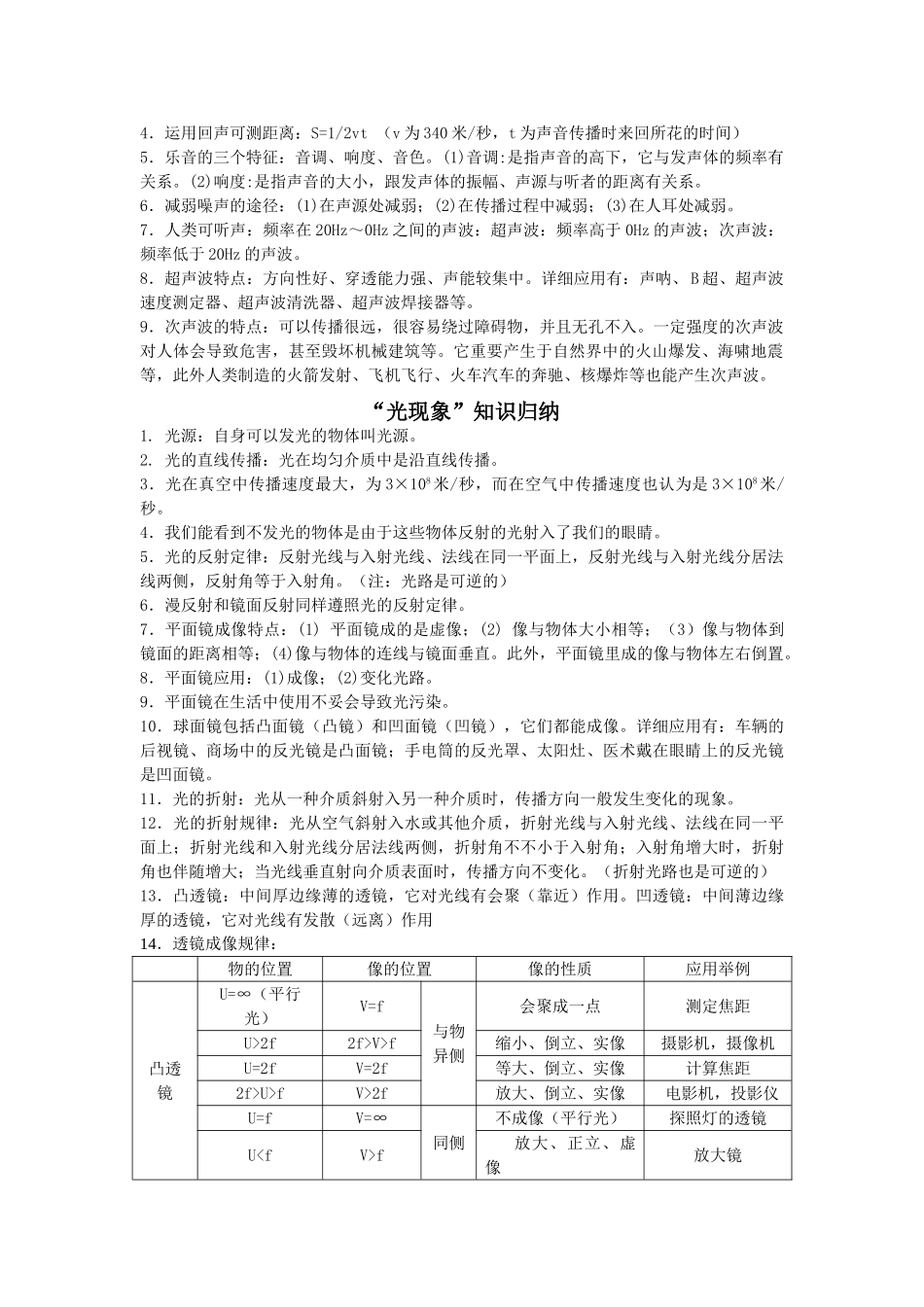 2025年初二上学期物理知识点总结_第2页
