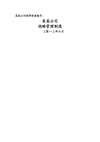 某公司战略管理制度