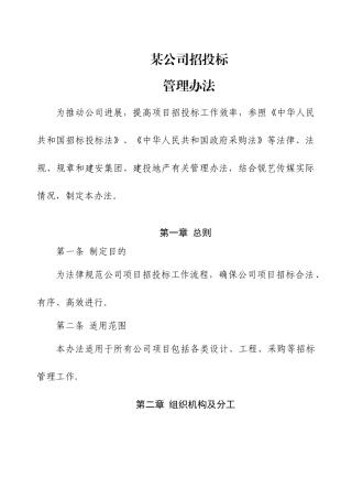 某公司招投标管理办法