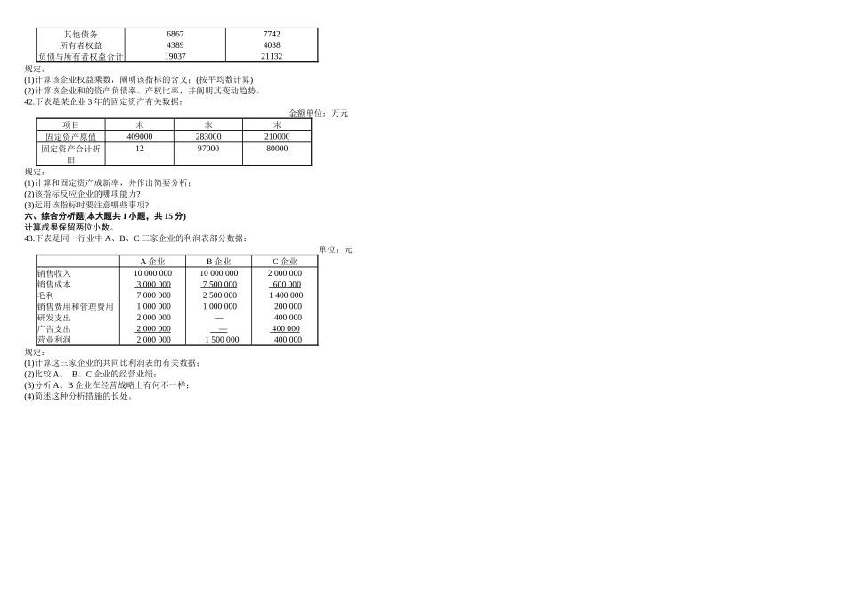 2025年月财务报表分析真题答案_第3页