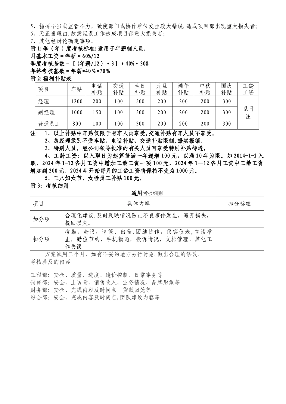 某公司薪酬绩效考核方案_第3页