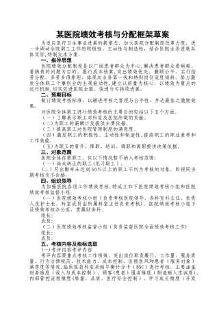 某医院绩效考核与分配方案