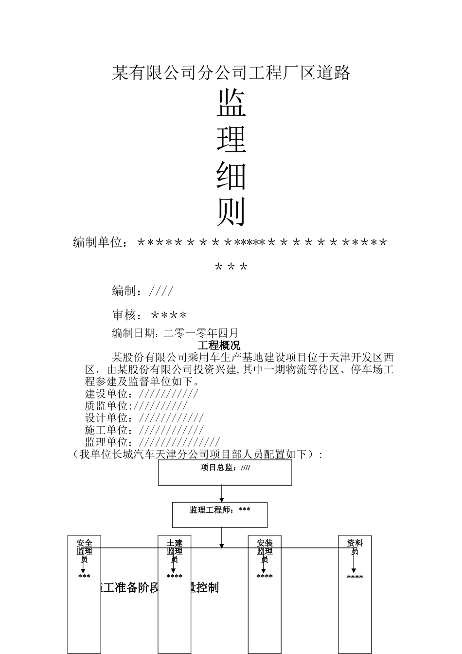 某厂区道路工程监理细则_第1页