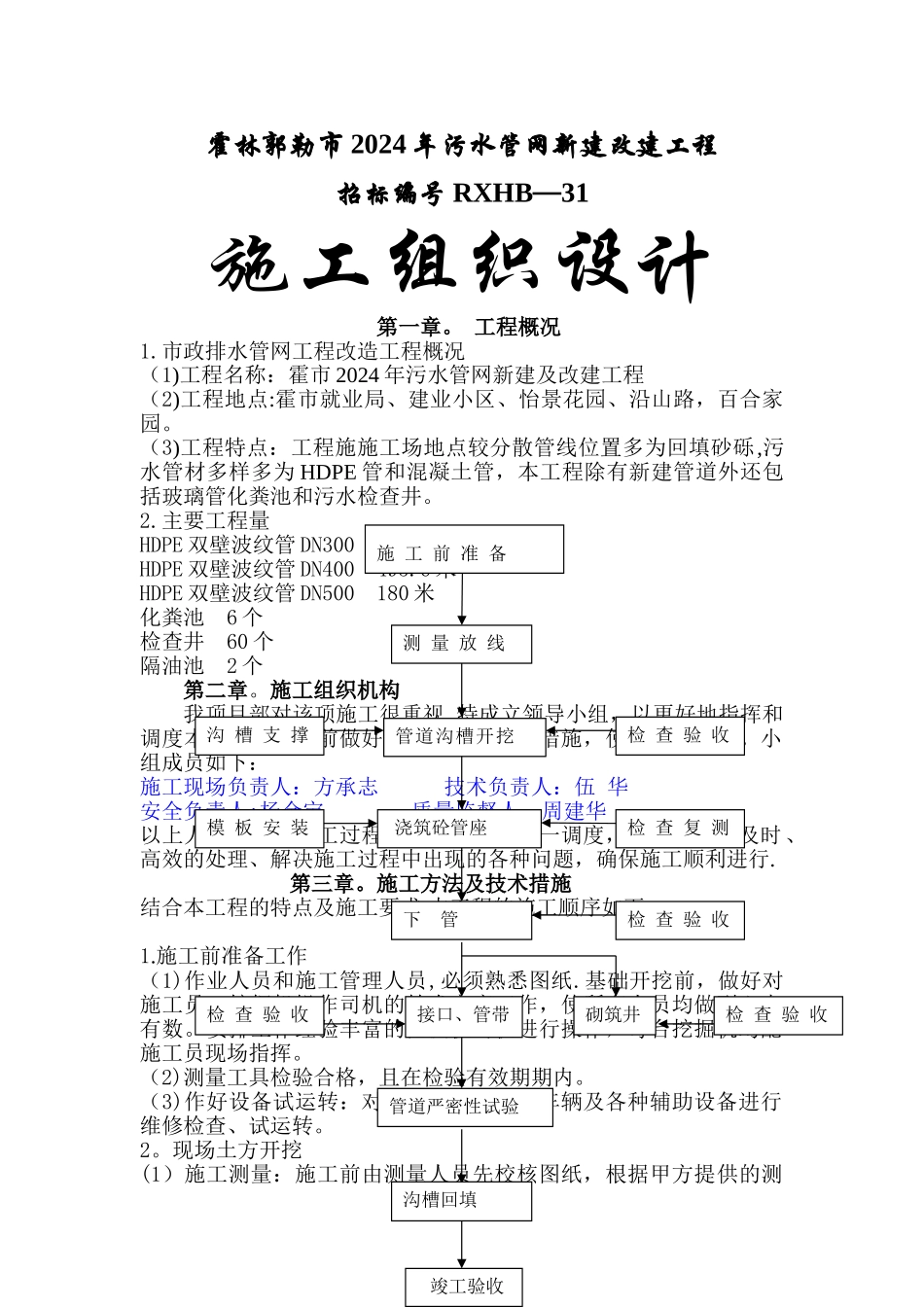 某小区市政排水管网改造施工方案-secret_第1页