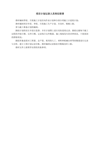 2025年计划统计员岗位职责
