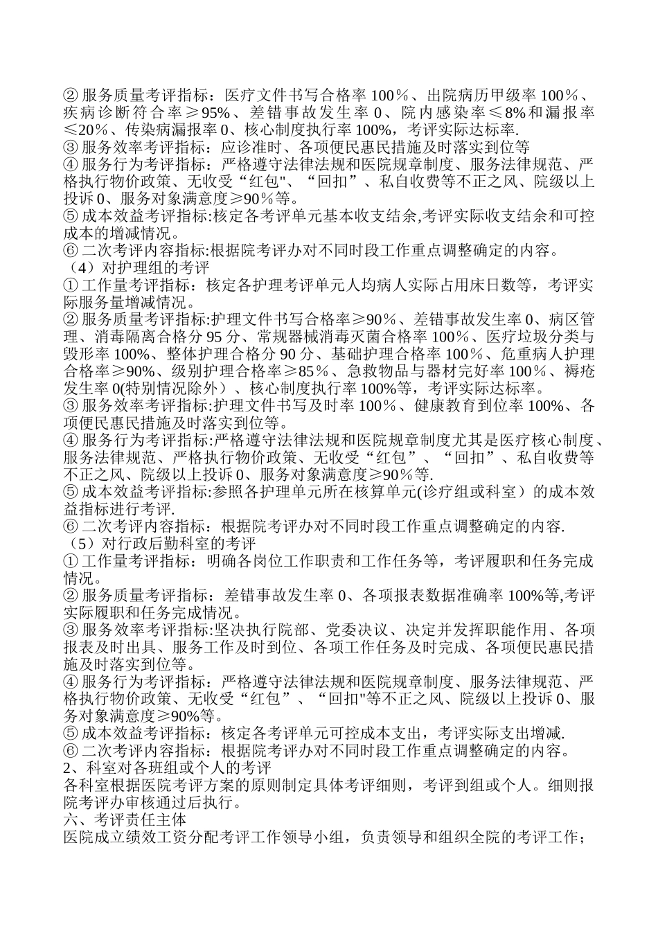 某市人民医院绩效考核方案_第3页